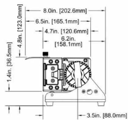 8.0in. [202.6mm] 6.5in. [165.1mm] 4.7in. [120.6mm] 6.2in. [158.1mm] 4.8in. [123.0mm] 1.4in. [36.5mm] 3.5in. [88.0mm]