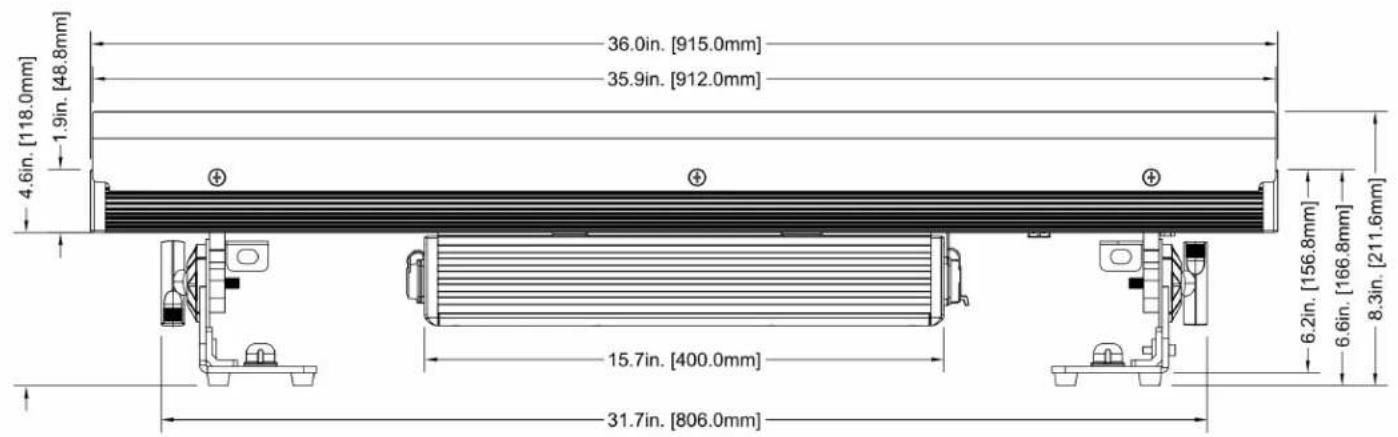 4.6in. [118.0mm] 1.9in. [48.8mm] 36.0in. [915.0mm] 35.9in. [912.0mm] 6.2in. [156.8mm] 6.6in. [166.8mm] 8.3in. [211.6mm] 15.7in. [400.0mm] 31.7in. [806.0mm]