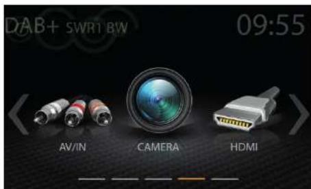 DAB+ SWR1 BW 09:55 AV/IN CAMERA HDMI