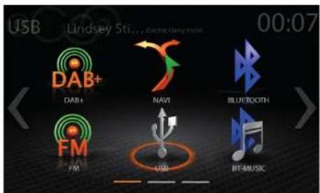 USB Lindsey Sti... Electric Only Tools 00:07 DAB+ DAB+ NAV1 BLUETOOTH FM FM USB BT-MUSIC