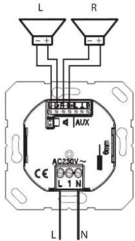L R - + - + - AUX AC230V~ 6mm CE L 1 N L N