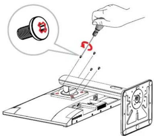 Diagram showing a hand using a screwdriver to adjust a component, with an inset image of a screw being inserted.