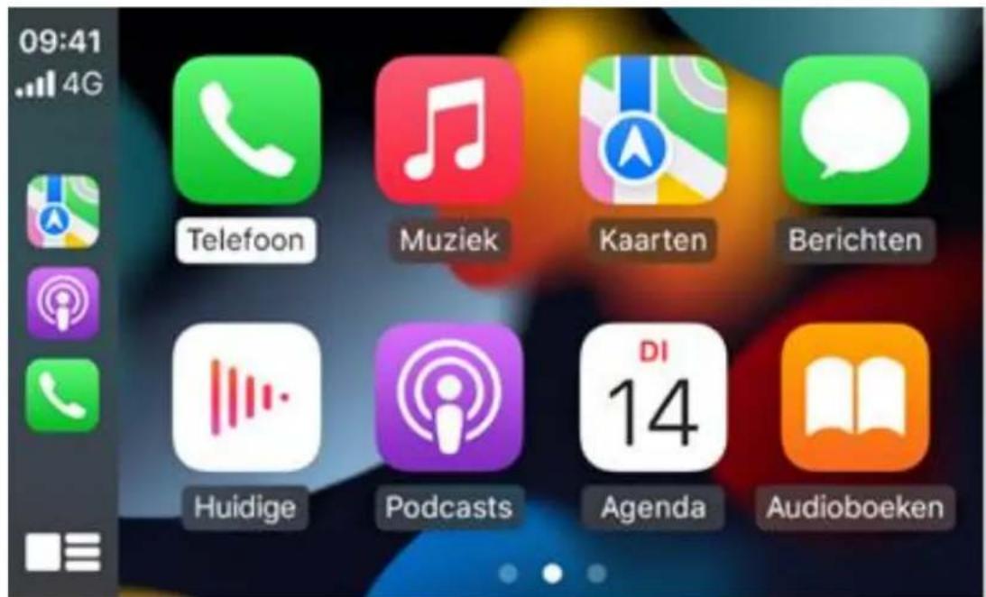 09:41 4G Telefoon Muziek Kaarten Berichten Huidige Podcasts Agenda Audioboeken
