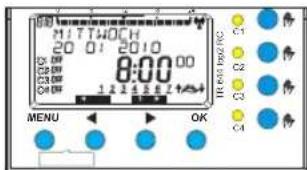 M17T40CH 20 01 2010 8:00 00 C1 C2 C3 C4 MENU OK IR/CCB/Hz/CC C1 C2 C3 C4