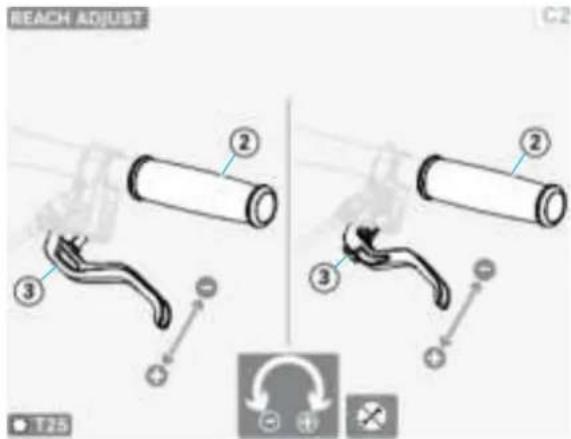 REACH ADJUST C2 ② ③ ② ③ T25
