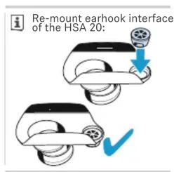 Re-mount earhook interface of the HSA 20:
