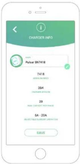 CHARGER INFO Pulsar SN7418 7418 GENERAL MOUNTED 364 SMARTWATER SPINCE 20 MAIN CURRENT SPEED INSIDE 5A - 20A NO. OF CNTALE GOURSMENT LIME DATA SAVE