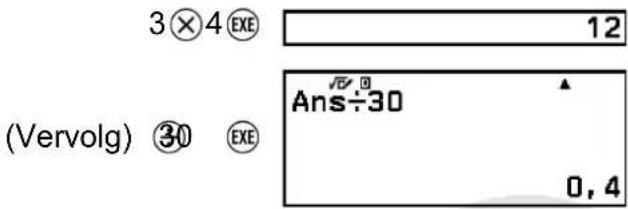 3×4① 12 (Vervolg) ③0 ④ Ans÷30 0, 4