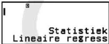 I Statistiek Lineaire regress
