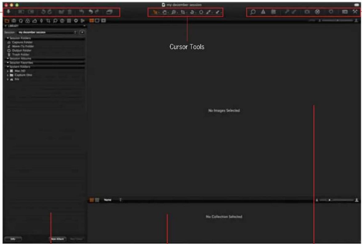 my December session Session - my December session • Session Folders Capture Folder Move-To Folder Output Folder Track Folder • Sensor Altume • Sensor Favorites • System Folders Has MD Capture One Mio Cursor Tools No Images Selected No Collection Selected