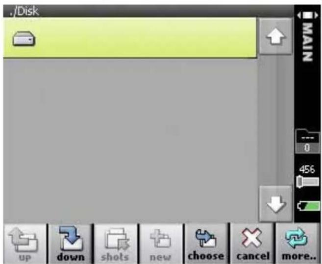 /Disk MAIN 0 456 down shots new choose cancel more...