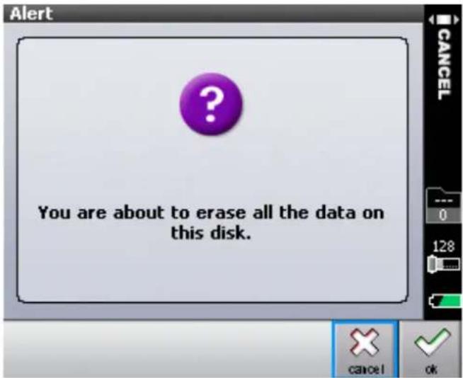 You are about to erase all the data on this disk.