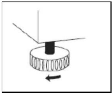 Eenvoudig diagram van een mechanisch onderdeel met een draaiende pijl, geen tekst of symbolen aanwezig