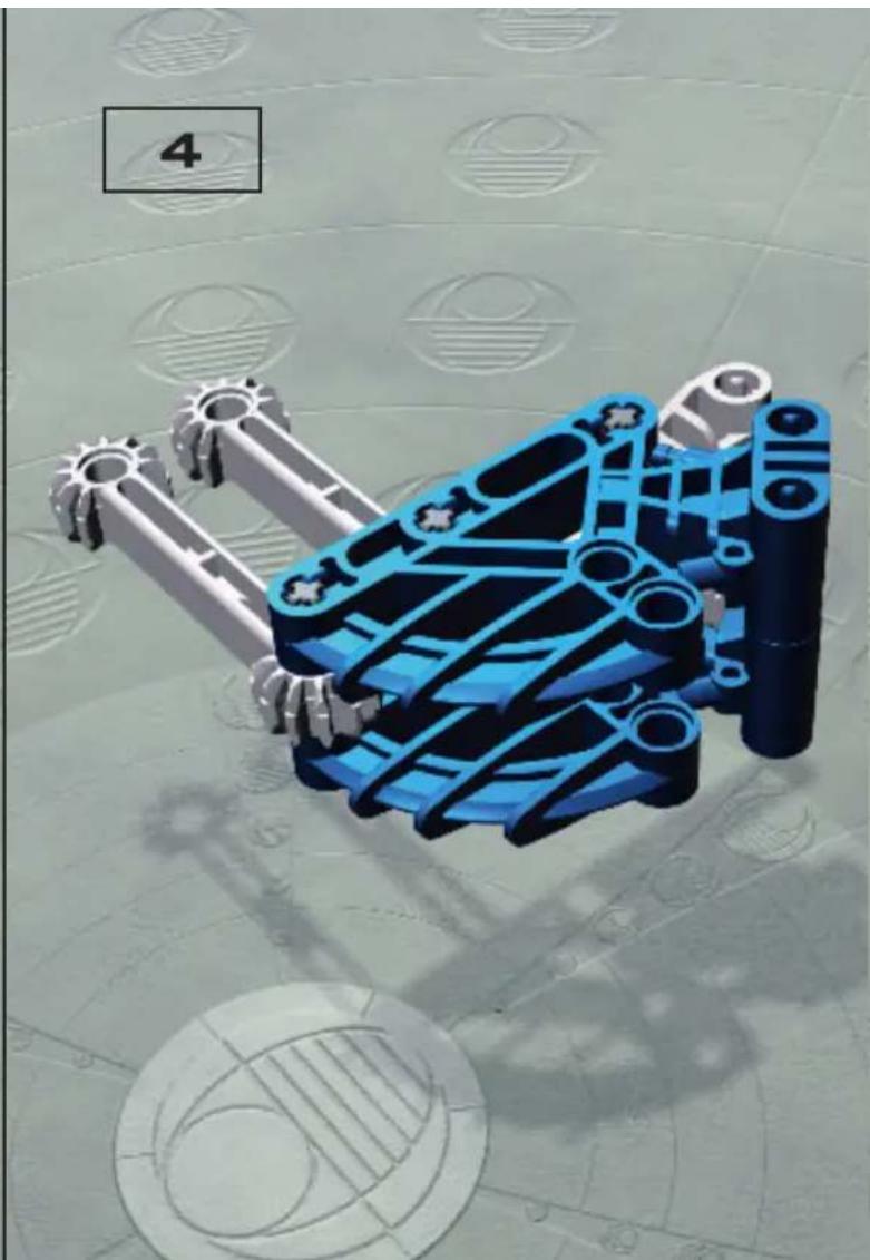 3D rendered blue robotic arm with metallic joints and gear-like components, set against a patterned background (no text or symbols)