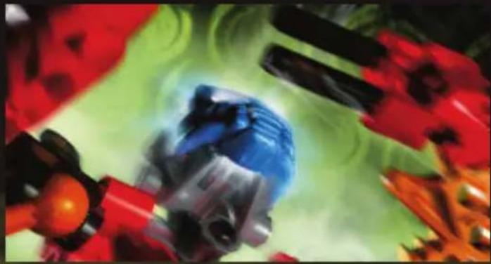 Action scene with dynamic blue and green action elements, no visible text or symbols