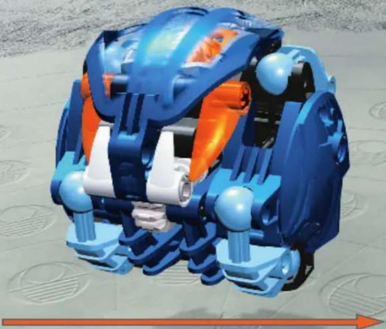 3D rendered blue and orange toy robot with white headrests, no visible text or symbols
