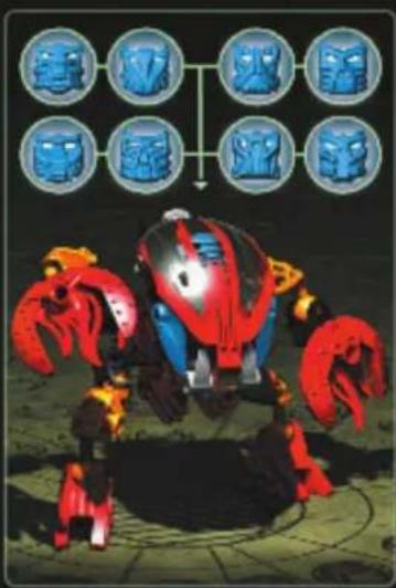 Game interface screenshot showing a red character with blue background and six circular icons labeled with Chinese characters.