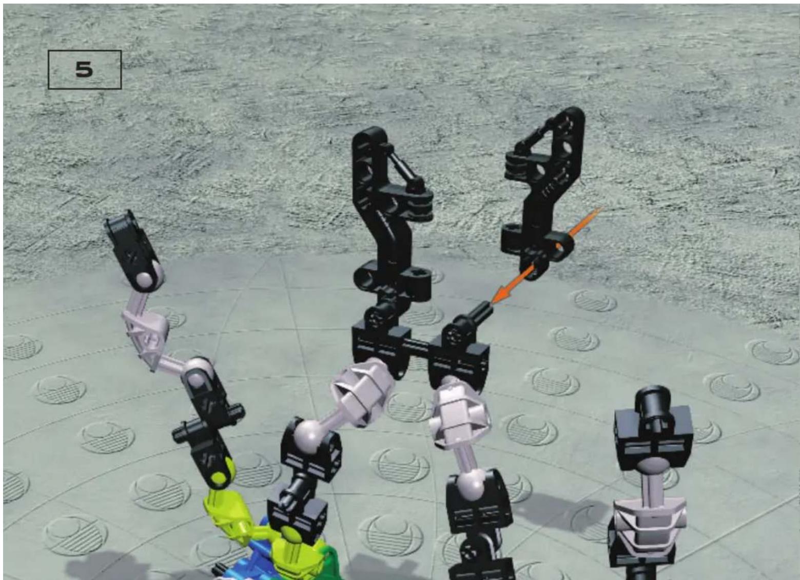3D-rendered robot arm assembly on a tiled floor, with no visible text or symbols