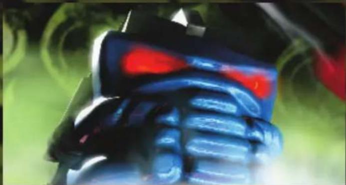 Close-up of a robotic hand holding a blue and red object, with motion blur effect (no text or symbols visible)