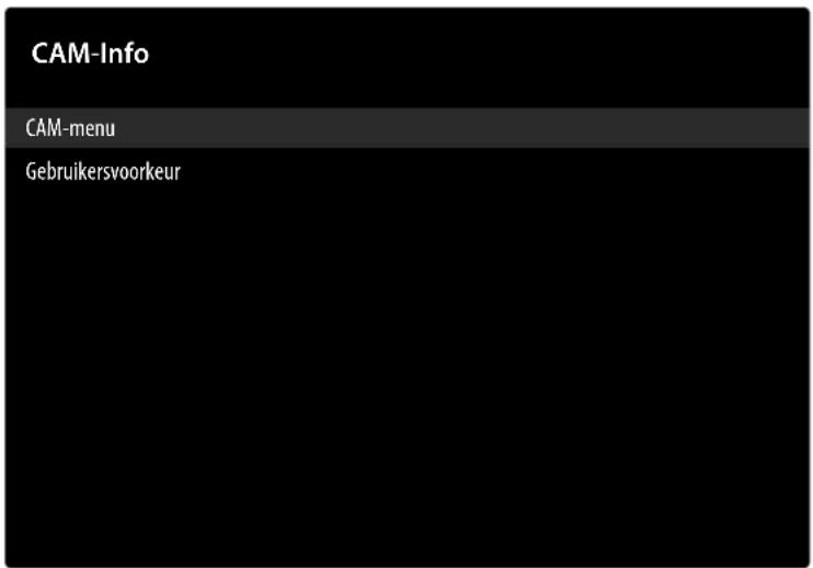 CAM-Info CAM-menu Gebruikersvoorkeur