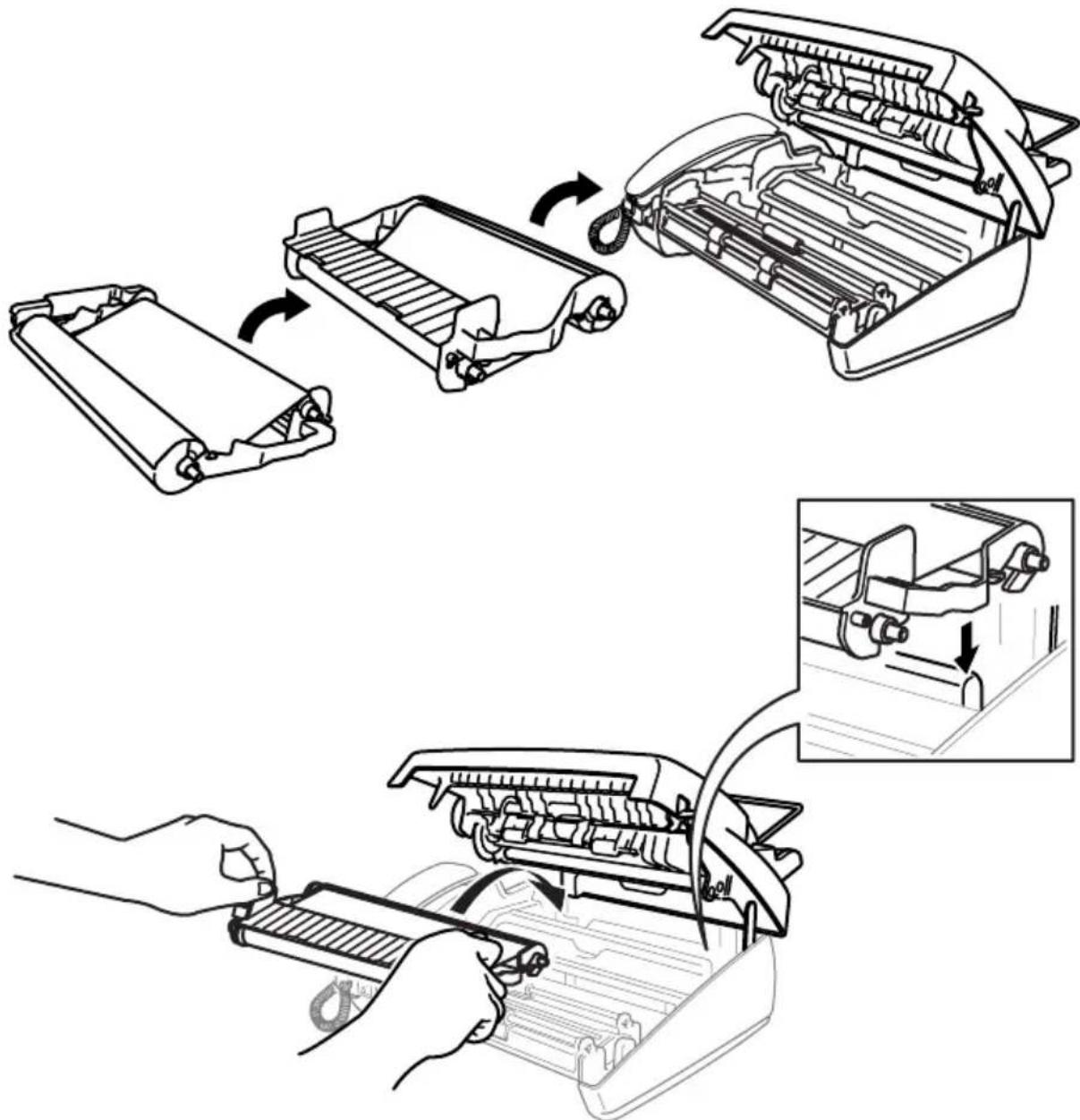 Technical diagram illustrating the installation and disassembly of a mechanical device, showing steps from clamping to assembly.