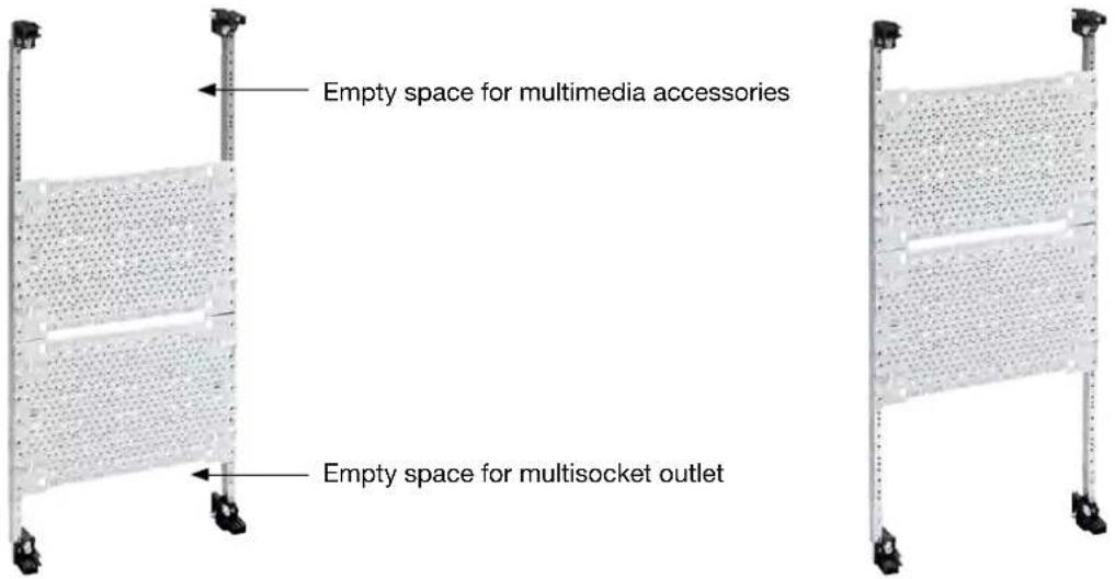 Empty space for multimedia accessories Empty space for multisocket outlet