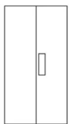 HAGER FWQ62N1 - Door references: Single door with univers door plate (FZ598N) - 2