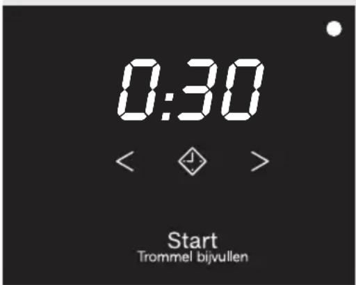 0:30 < > Start Trommel bijvullen