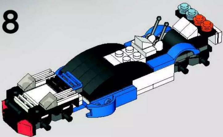 3D mechanical assembly diagram showing a blue and black component with multiple parts and no visible text or symbols