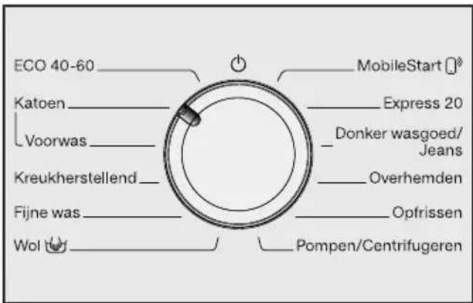 ECO 40-60 Katoen Voorwas Kreukherstellend Fijne was Wol MobileStart Express 20 Donker wasgoed/ Jeans Overhemden Opfrissen Pompen/Centrifugeren