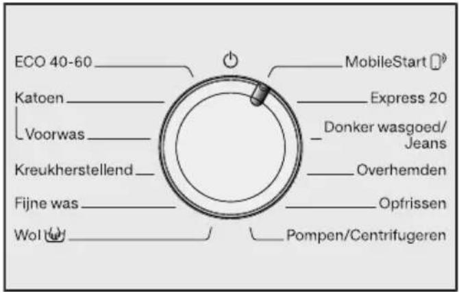ECO 40-60 Katoen Voorwas Kreukherstellend Fijne was Wol MobileStart Express 20 Donker wasgoed/ Jeans Overhemden Opfrissen Pompen/Centrifugeren