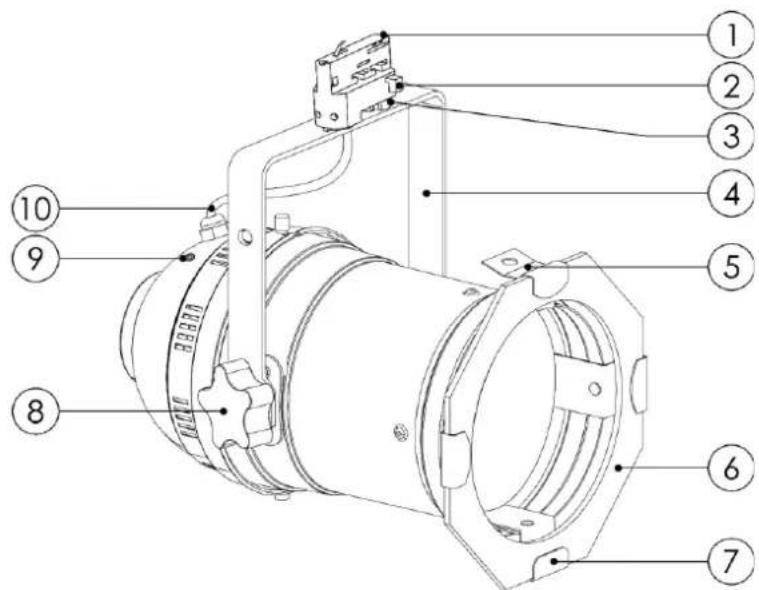 Artecta PAR 56 Track Light Warm-On-Dim - Front View - 1
