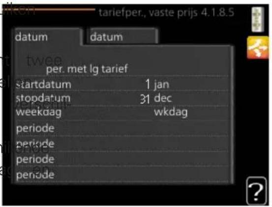 tariefper., vaste prijs 4.1.8.5 datum datum twee per. met lg tarief startdatum 1 jan stopdatum 31 dec weekdag wkdag periode periode periode periode