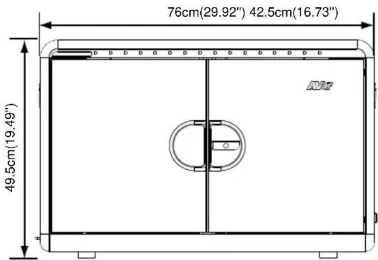 76cm(29.92") 42.5cm(16.73") 49.5cm(19.49") AVF