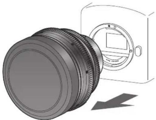 CANON CN-E20mm T1.5 L F - レンズを取り外す - 1