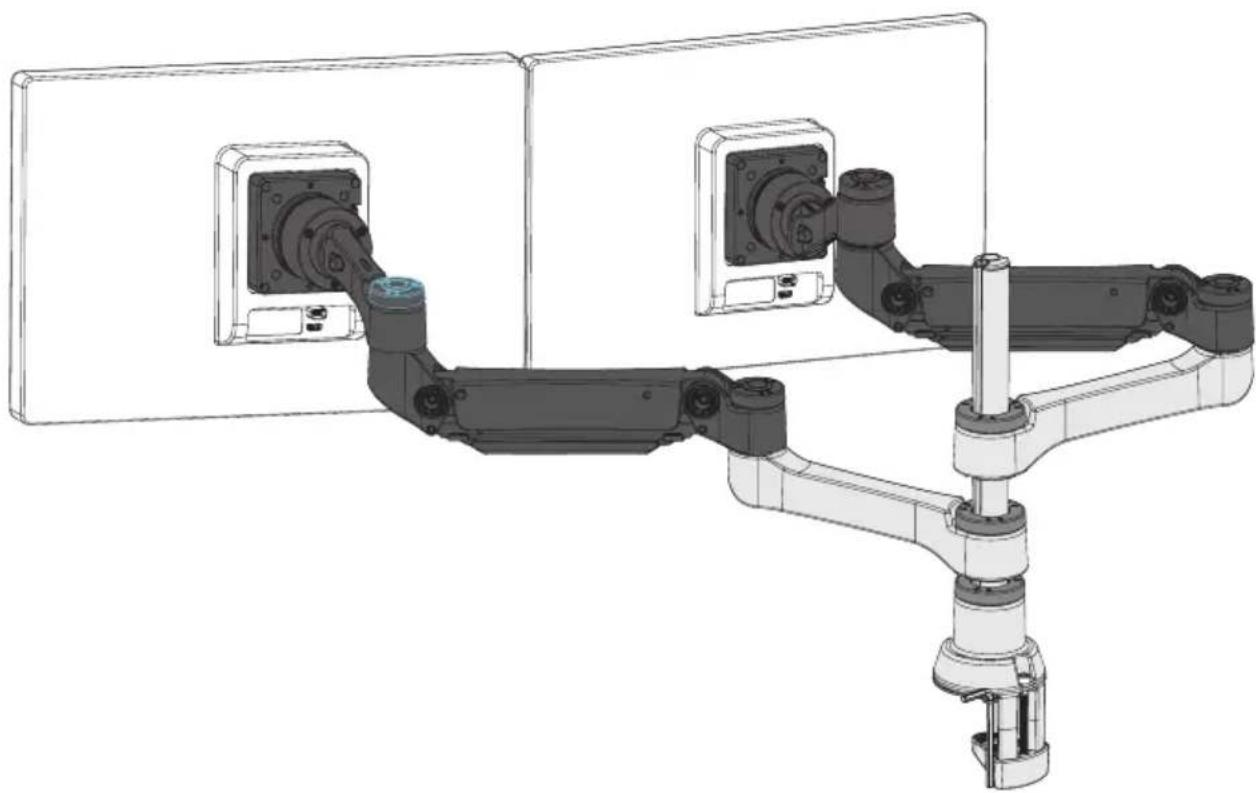 R-Go Tools Zepher 4 C2 - Dual monitor arm - 1