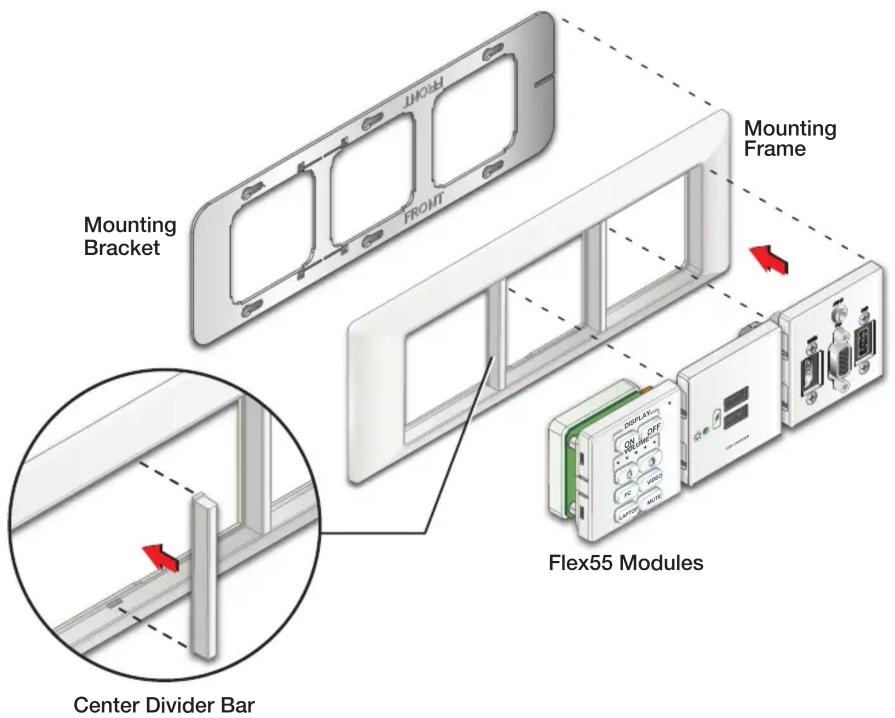 Mounting Bracket FRONT Mounting Frame Center Divider Bar Flex55 Modules