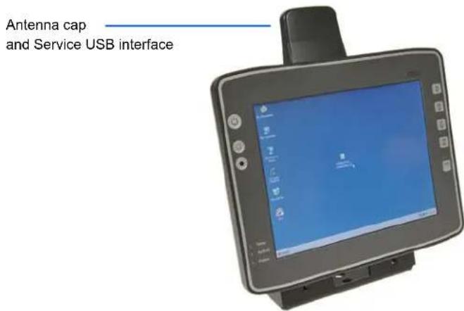 Antenna cap and Service USB interface