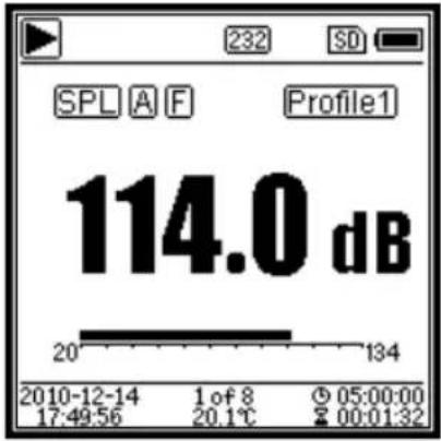 PCE Instruments 432 - Screen of Level Meter Mode - 1