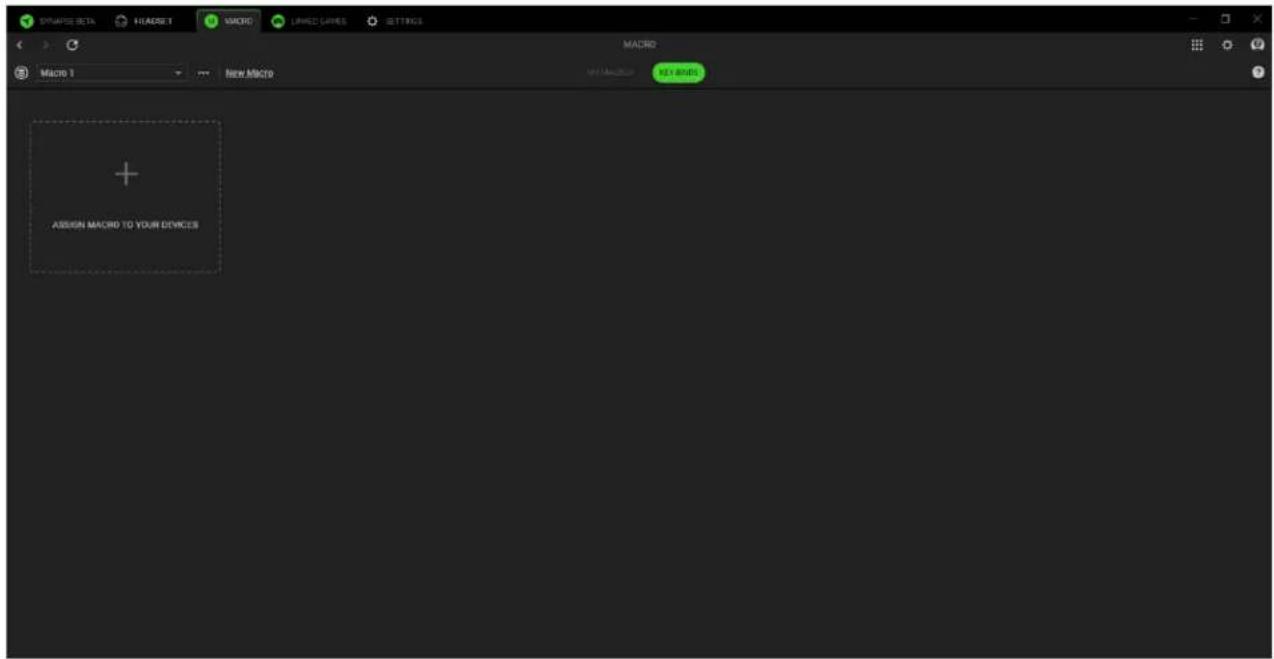 SINAPSE BETA HEADSET MACRO LINKED GAMES SETTINGS MACRO New MACRO AVI MACRO KEY ITEMS ASSIGN MACRO TO YOUR DEVICES