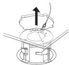 i-PRO WV-QED100G - Insert the mounting base into the hole made in Step 3. - 1