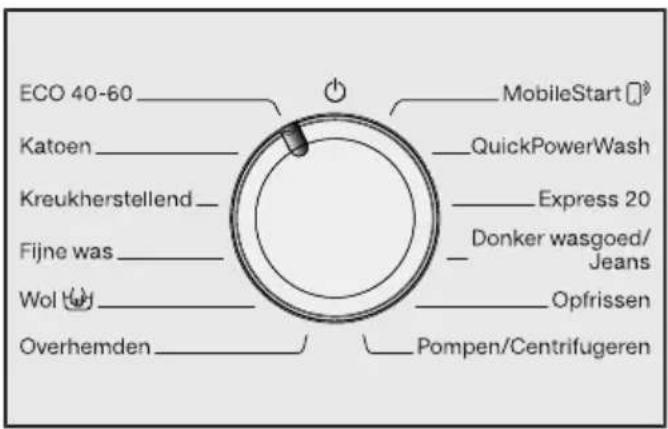 ECO 40-60 Katoen Kreukherstellend Fijne was Wol Overhemden MobileStart QuickPowerWash Express 20 Donker wasgoed/ Jeans Opfrissen Pompen/Centrifugeren