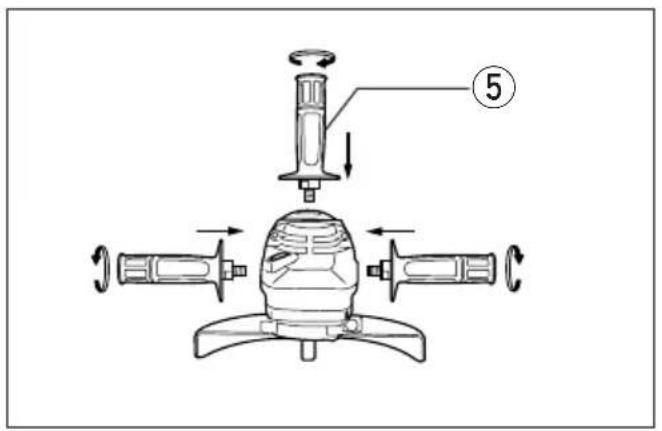 Technical diagram of a mechanical device with labeled parts and directional arrows indicating motion or assembly.