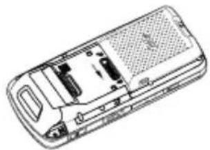 Line drawing of a mobile phone casing showing internal components (no text or symbols)