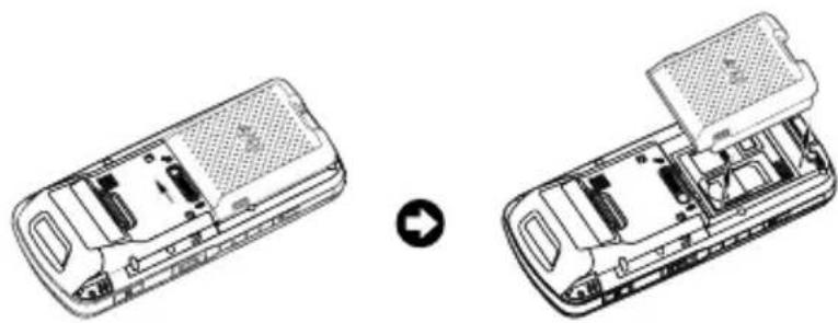 Technical line drawing of a device showing two views: top view with internal compartments and bottom view with internal components (no text or symbols)