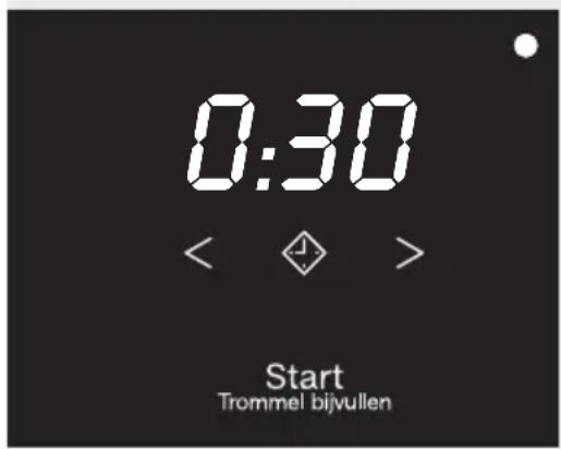 0:30 < > Start Trommel bijvullen