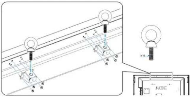 Technical diagram showing installation of a lamp with labeled components and wiring connections