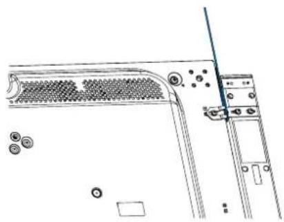 NEC MultiSync UN552A - Installing a wire to a monitor with installed speakers (Landscape position only) - 1