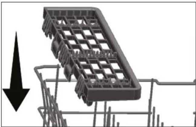 3D-model van een winkelwagen met een pijl naar beneden die een prijsdaling aangeeft (geen tekst of symbolen)
