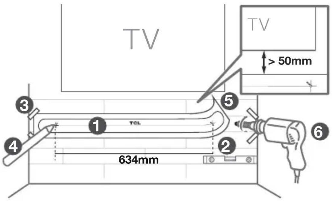 TCL S65H - Monteer uw soundbar op de muur. - 2